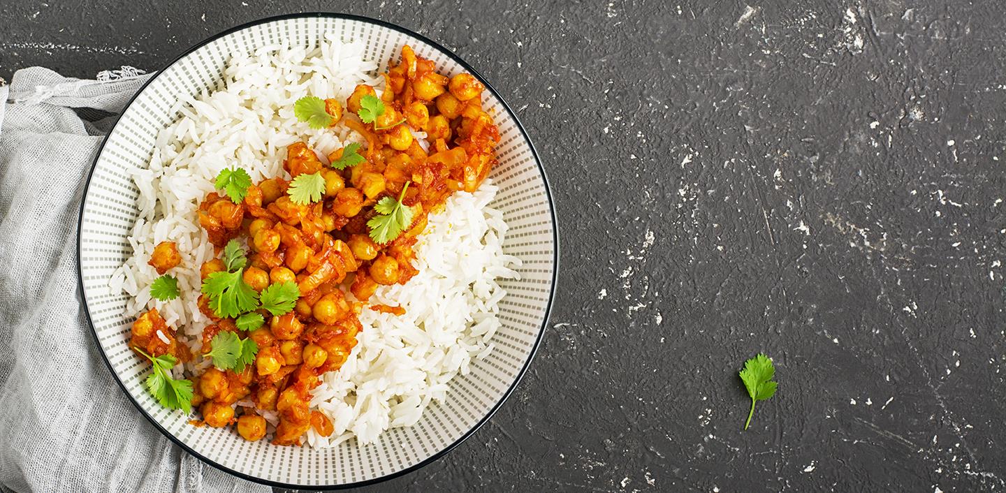 Curry di ceci e riso basmati